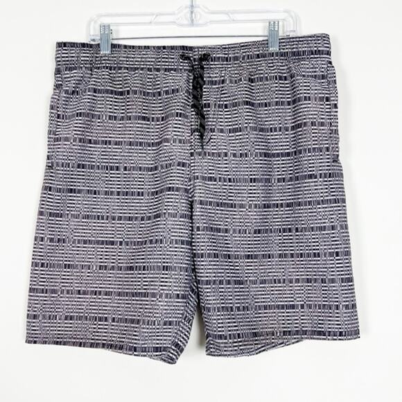 Nike Printed Drawstring Swim Trunks Black Size Medium - Picture 1 of 3